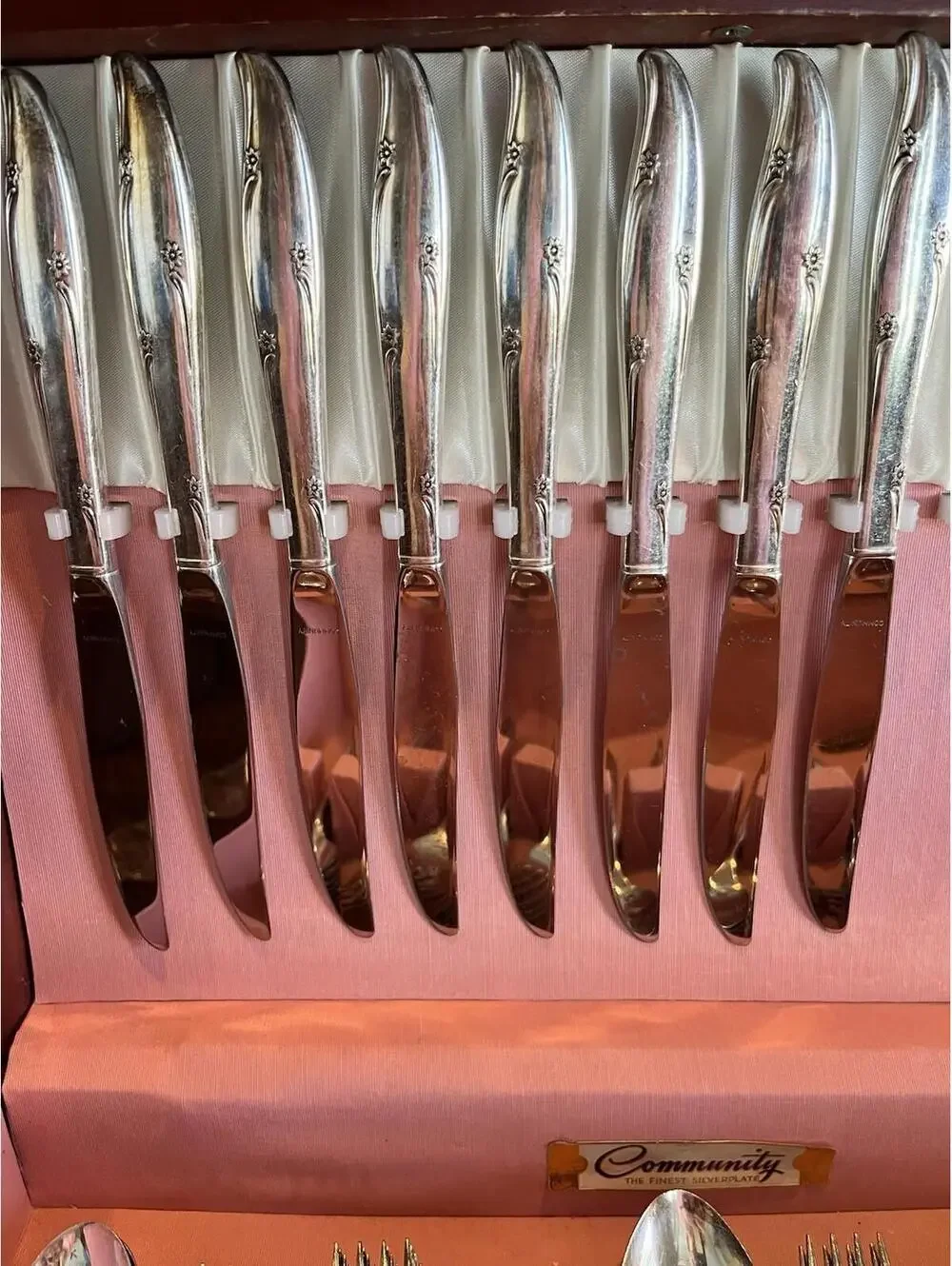 Oneida Community Silver Flower Vintage Silverplated Service for 8 with 47 pcs